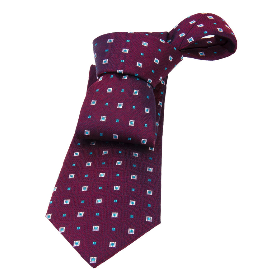 Purple & Blue Foulard Silk Tie