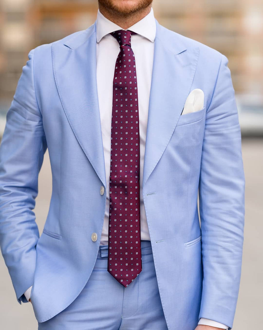 Purple Foulard Silk Tie