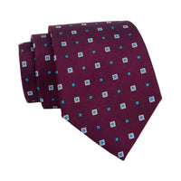 Purple & Blue Geometric Silk Tie