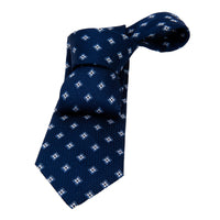 Navy & Light Blue Foulard Silk Tie