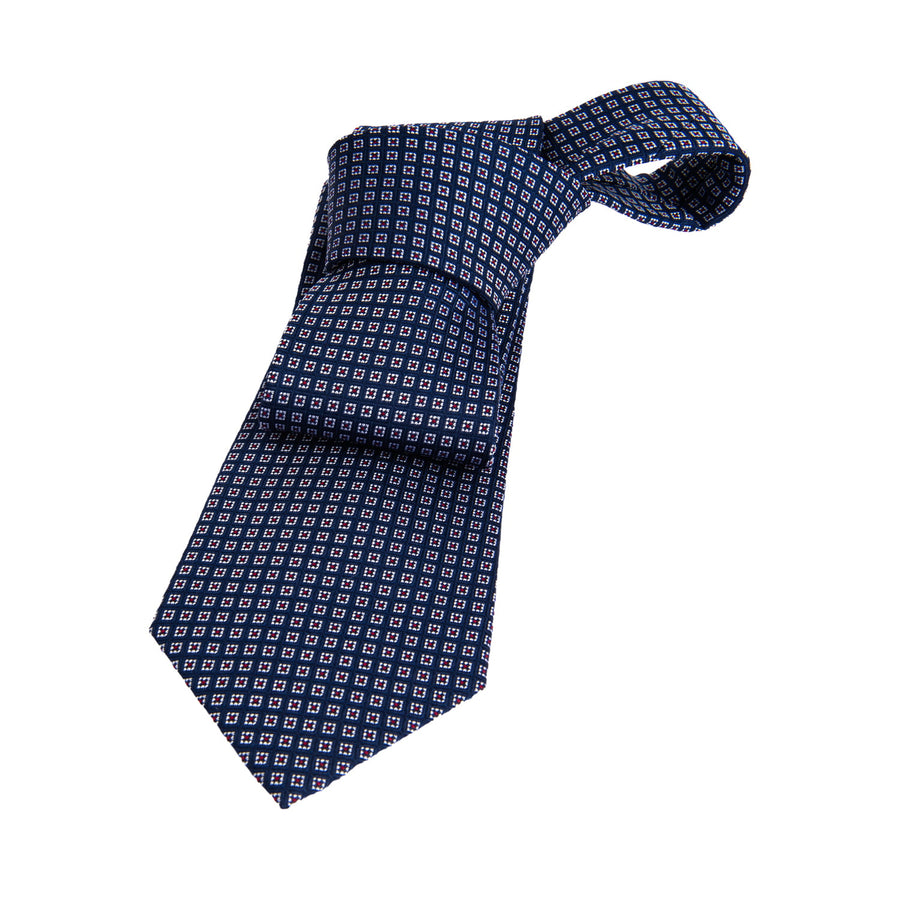 Blue & Red Foulard Silk Tie