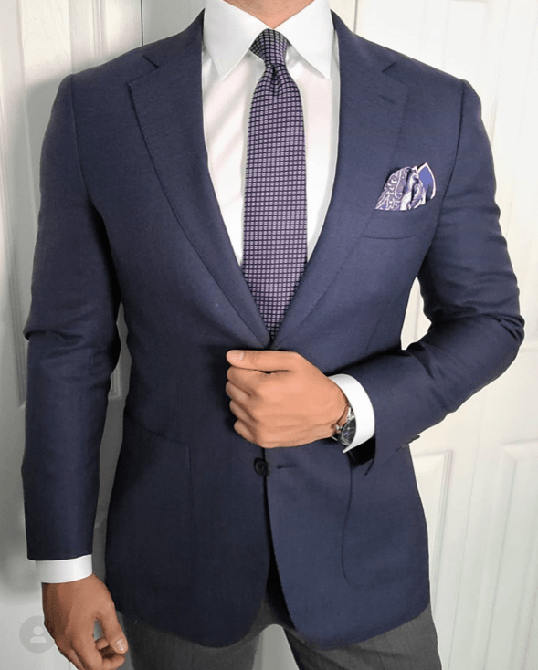 Blue Paisley Silk Pocket Square