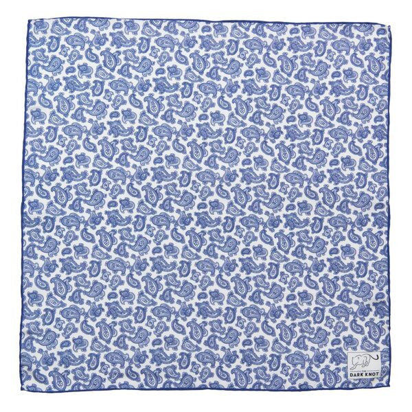Coldspring Abstract Silk Pocket Square, White / Blue