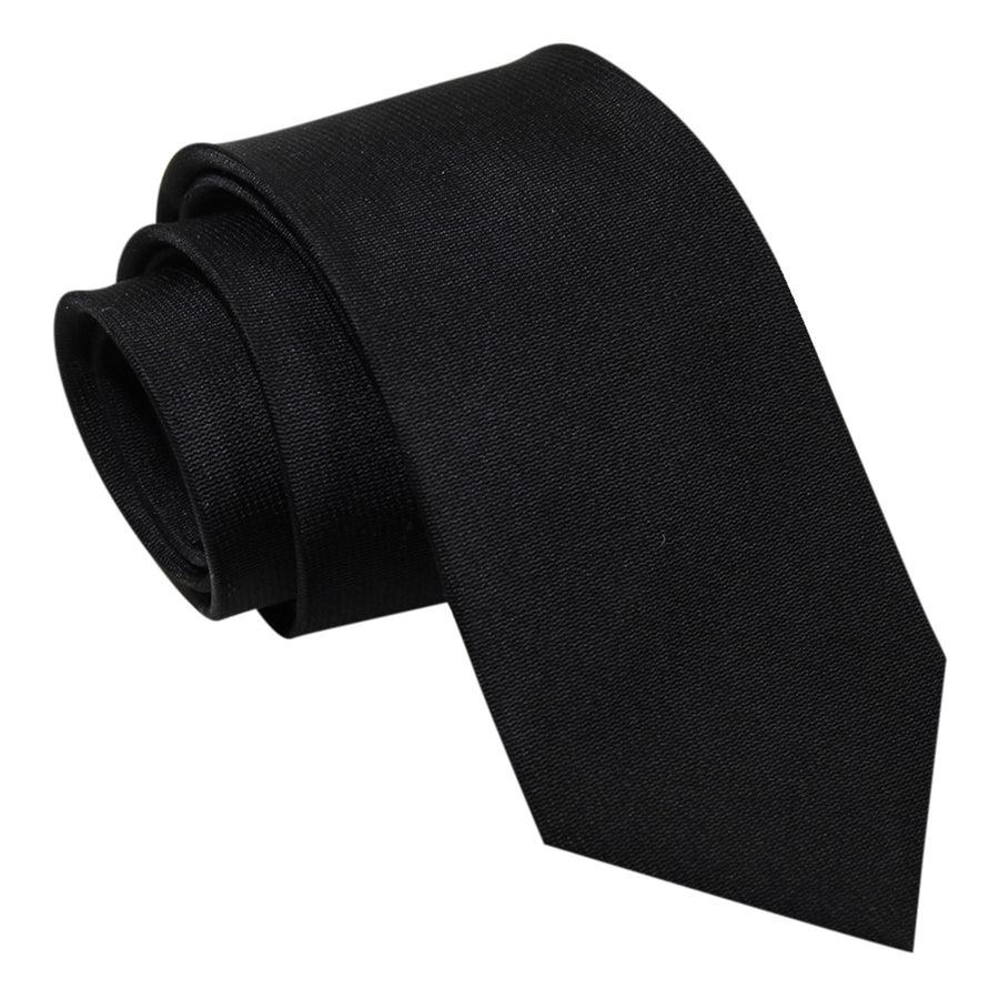 Black Solid Silk Tie