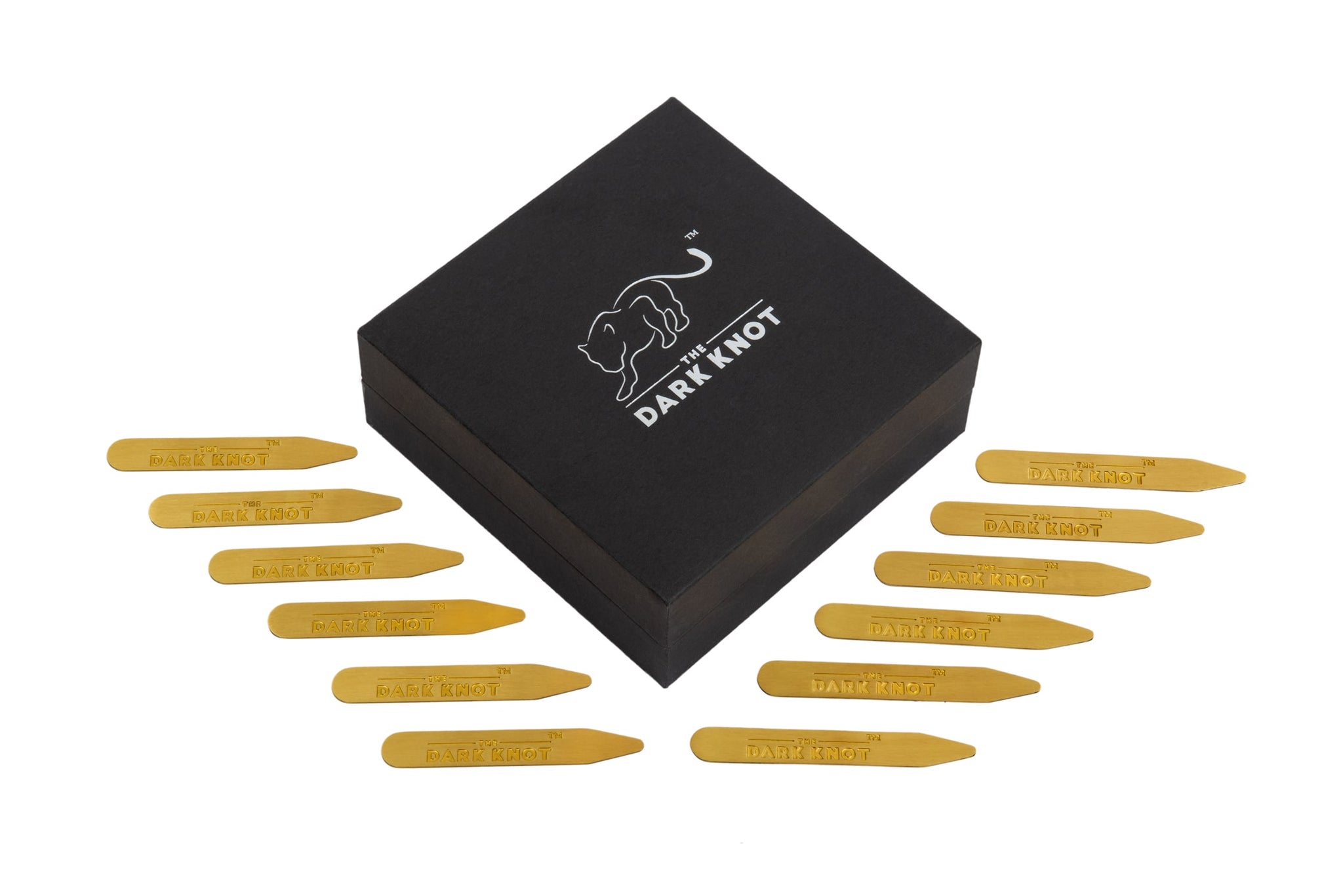 The Dark Knot Brass Collar Stay Gift Set