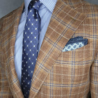 Bluish Grey Geometric Foulard Silk Tie