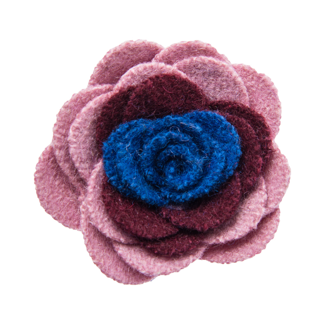 Pink burgundy and blue lapel flower