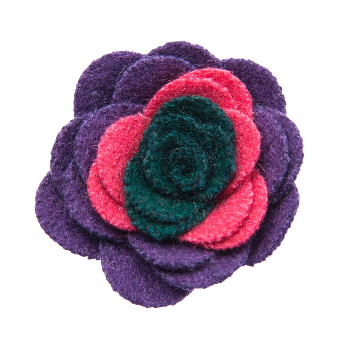 Pink purple and green lapel flower