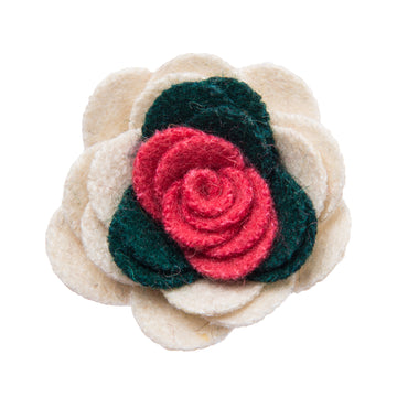White green and pink lapel flower