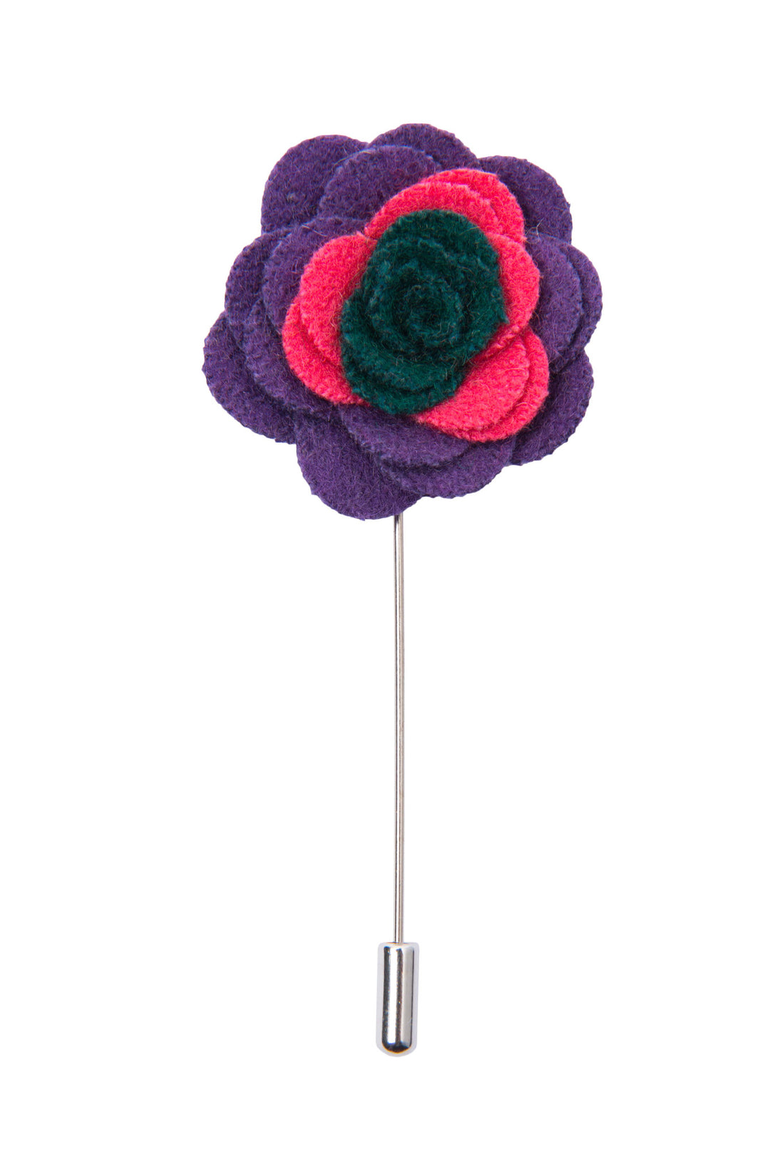 Pink purple and green lapel flower