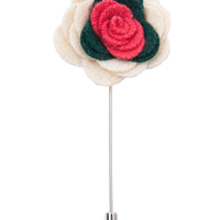 White green and pink lapel flower