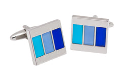 Blue Enamel Tiled Cufflinks