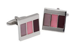 Burgundy & Pink Tiled Cufflinks