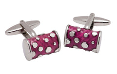 Purple & Silver Enamel Cufflinks