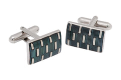 Silver & Grey Enamel Cufflinks