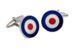 Blue, White & Red Enamel Plated Cufflinks