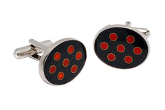 Black & Red Circular Cufflinks