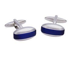 Blue Lapis Lazuli Rhodium Plated Cufflinks