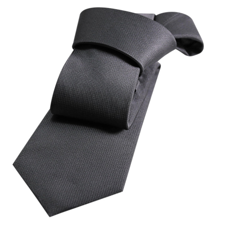 Grey Solid Silk Tie