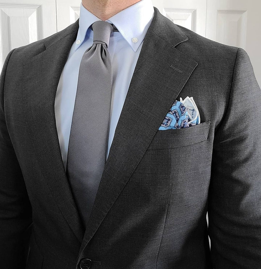 Solid Grey Silk Tie