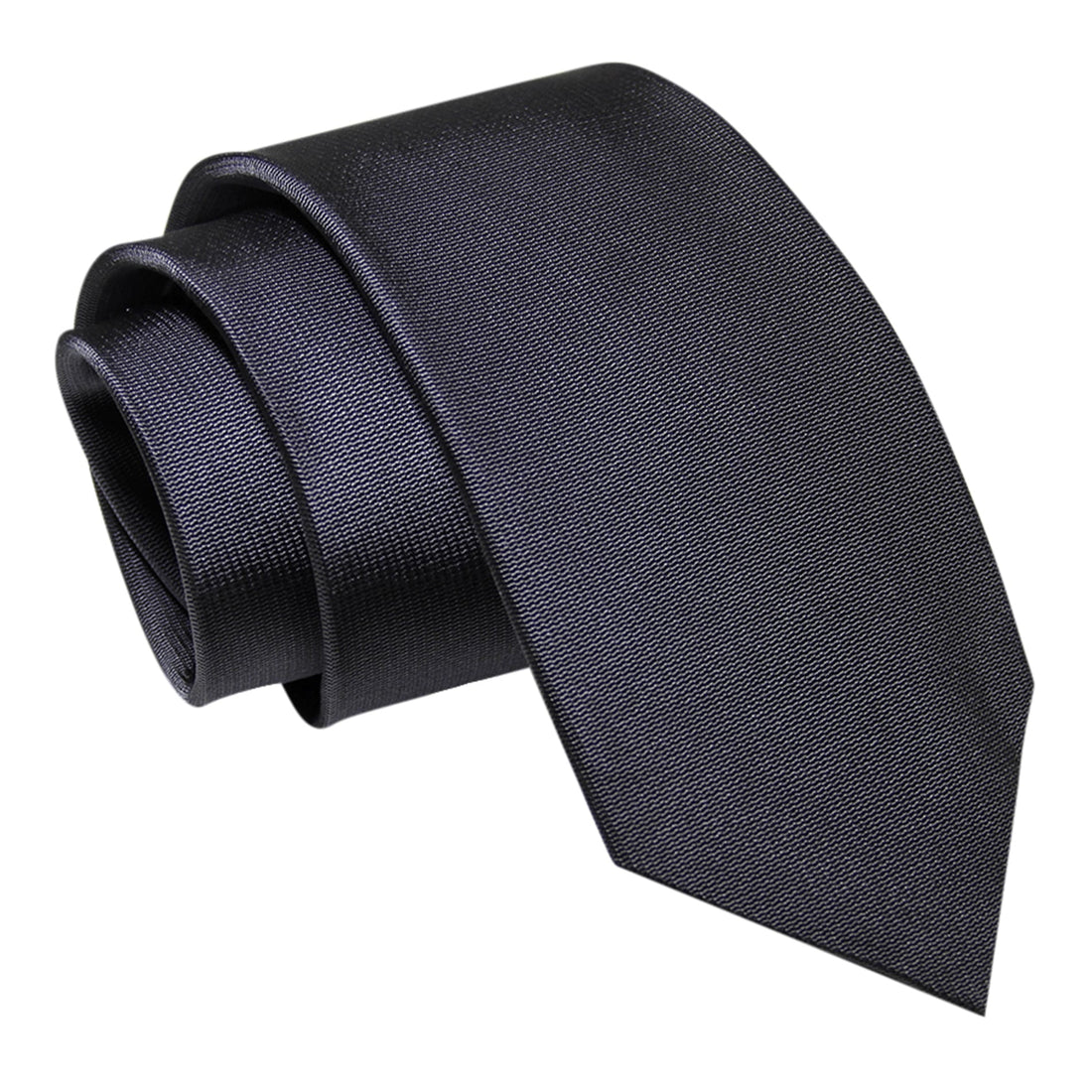 Grey Solid Silk Tie