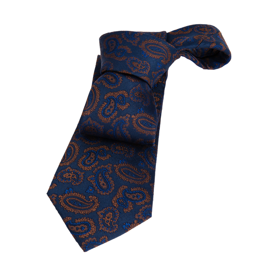 Blue & Brown Paisley Silk Tie