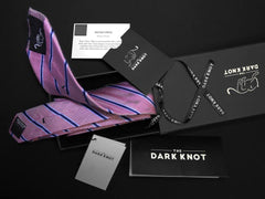 Pink with blue silk striped tie