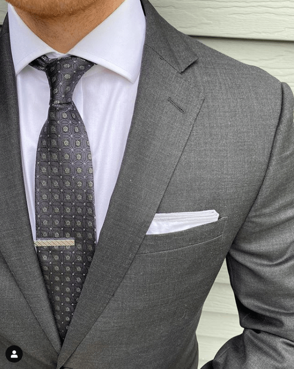 Grey Foulard Silk Tie