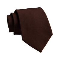 Solid Brown Silk Tie