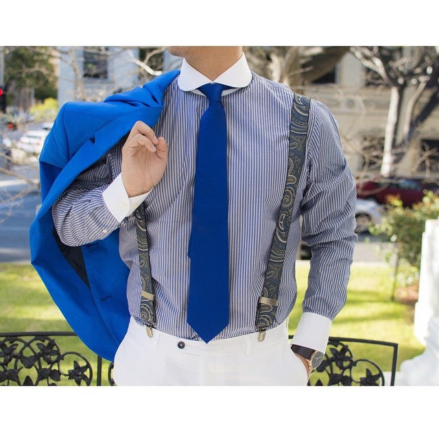 Blue Solid Silk Tie