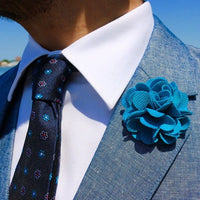Berkshire Abstract Silk Tie, Navy / Turquoise