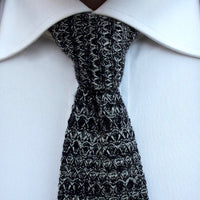 Grey Wool Knit Tie