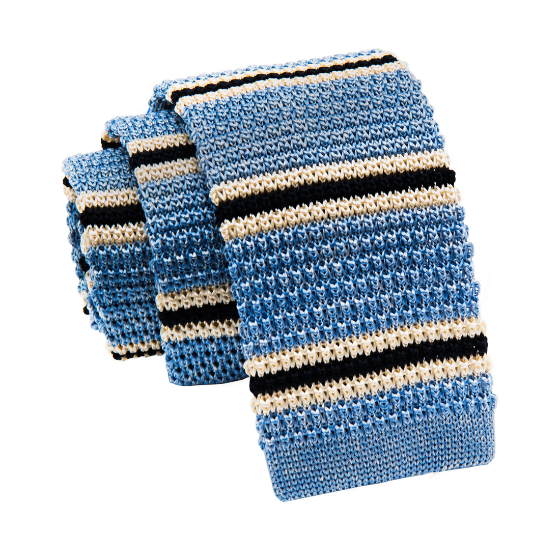 Striped Blue Knitted Tie