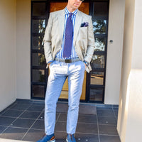 Navy & Red Foulard Silk Tie