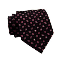 Black & Pink Abstract Silk Tie