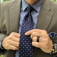 Navy & Brown Foulard Premium Silk Tie