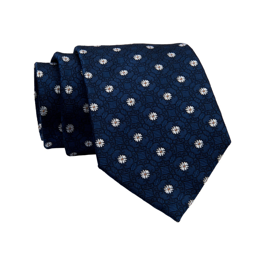 Blue & Silver Abstract Silk Tie