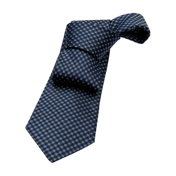 Grey & Navy Foulard Silk Tie