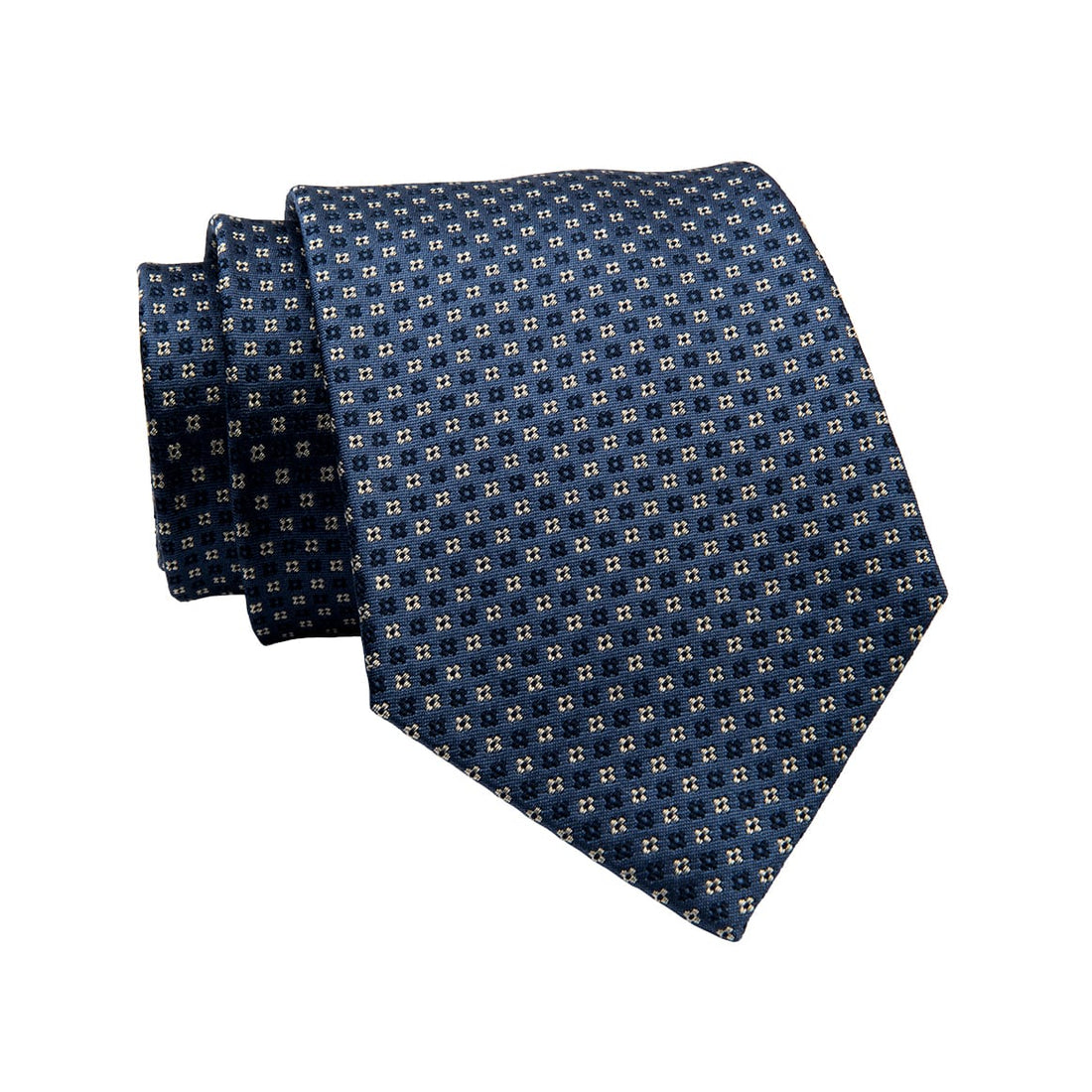 Grey & Navy Foulard Silk Tie