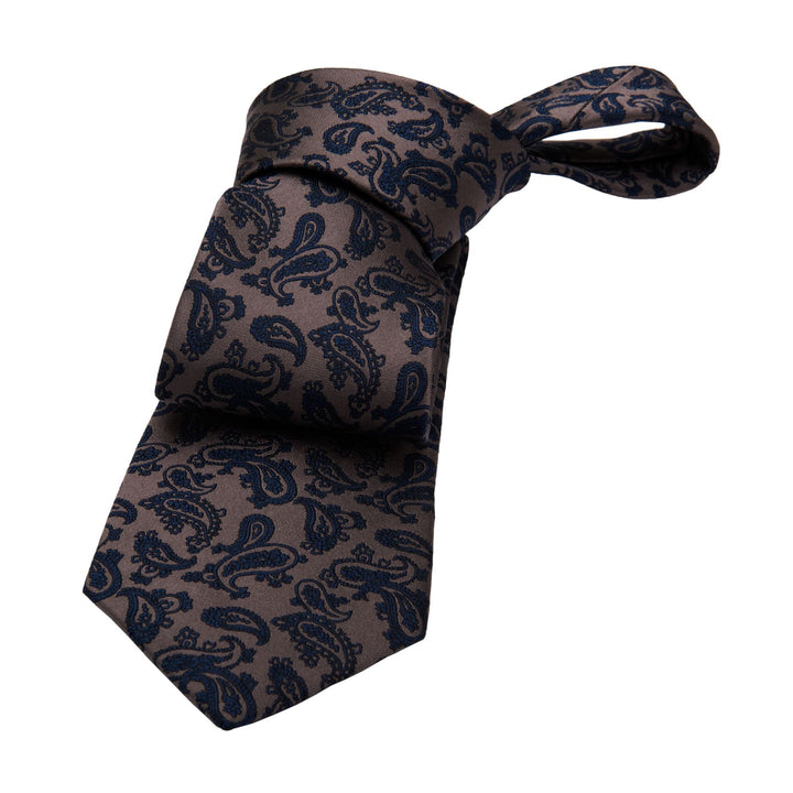 Brownish Gold Paisley Silk Tie