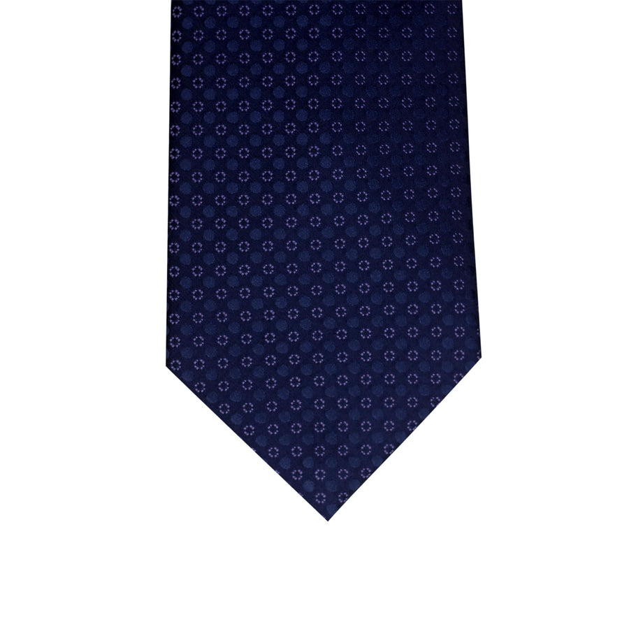 Navy & Lilac Dotted Silk Tie