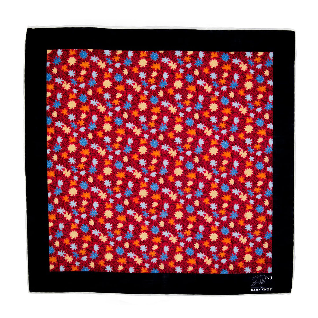 Red, Blue & Yellow Floral Linen Pocket Square