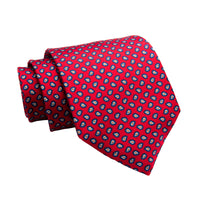 Menaggio Printed Foulard Silk Tie, Red / Navy