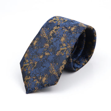 Blue & Gold Skinny Abstract Tie