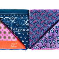 Linen Pocket Squares with contrasting hand rolled edges