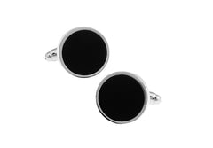 Black Onyx Rhodium Plated Cufflinks