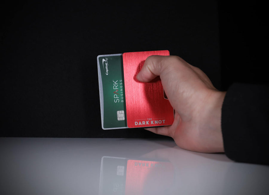 Red minimalist slim wallet