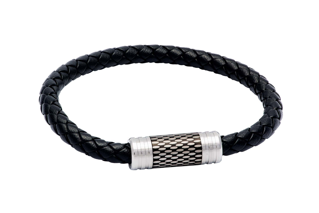Black Leather Rope Chain Bracelet