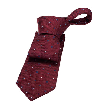 Red & Navy Geometric Foulard Silk Tie