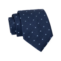Navy & Light Blue Geometric Foulard Silk Tie